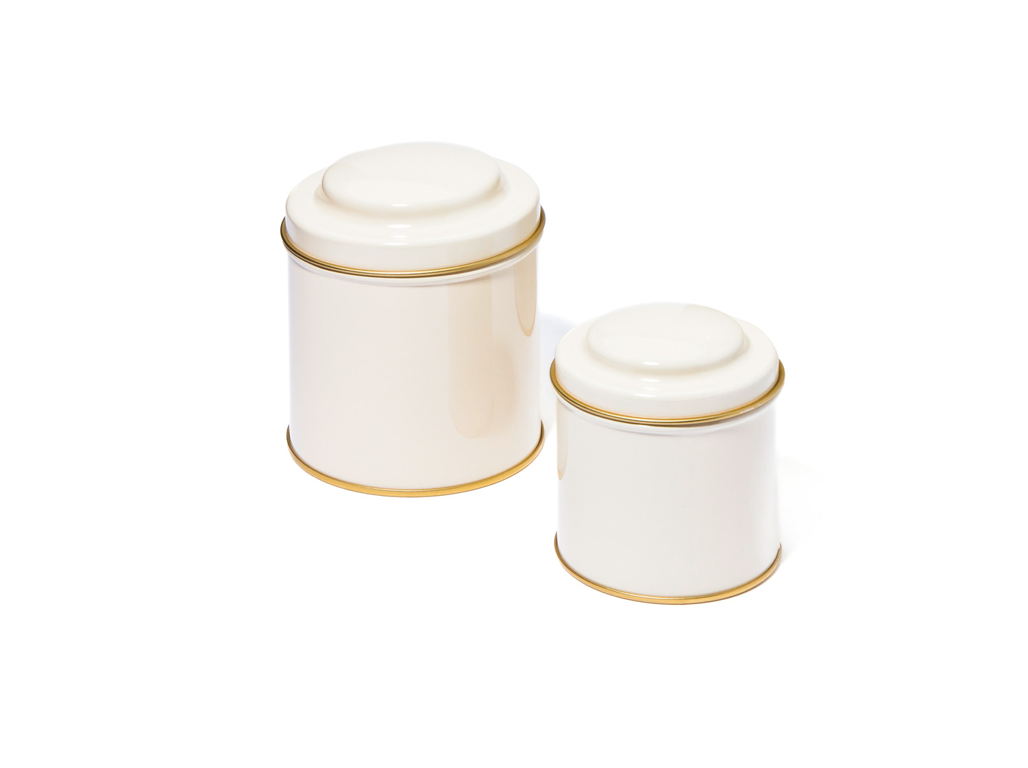 Teedose Creme, rund, 50 g